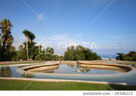 Pond at Montjuic Hill Park in Barcelona Pond at Montjuic Hill Park in Barcelona 26386223