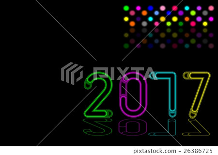 Happy new year 2017, text design light effect  26386725