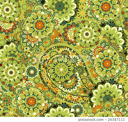 Floral paisley seamless pattern. Vector. Colorful 26387111