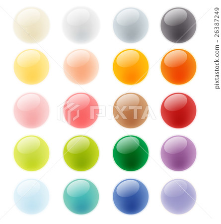Collection set of glossy colorful button element 26387249