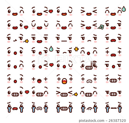 Collection of cute lovely kawaii emoticon emoji  26387320