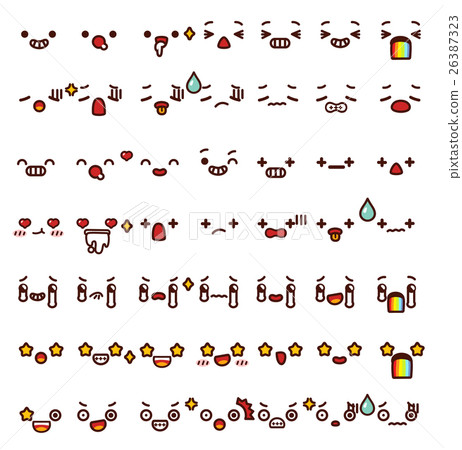 Collection of cute lovely emoticon emoji Doodle  26387323