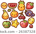 Collection of glitter fruit with sugar coat  26387328