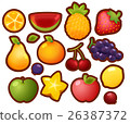 Collection Set of glossy cartoon fruit icons 26387372