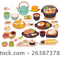 Collection of lovely  japanese food doodle icon 26387378