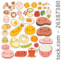 Collection of lovely  japanese food doodle icon 26387380