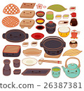 Collection of lovely  japanese food doodle icon 26387381