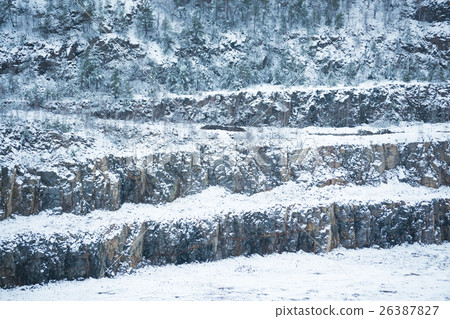 snow-covered slopes of the granite quarry 26387827