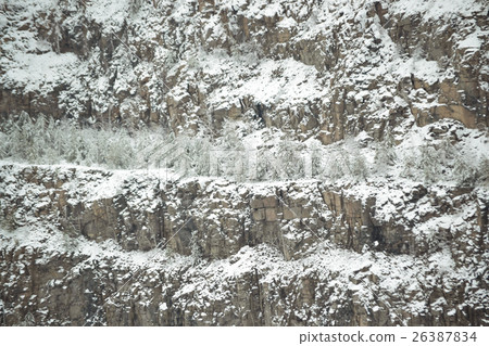 snow-covered slopes of the granite quarry 26387834
