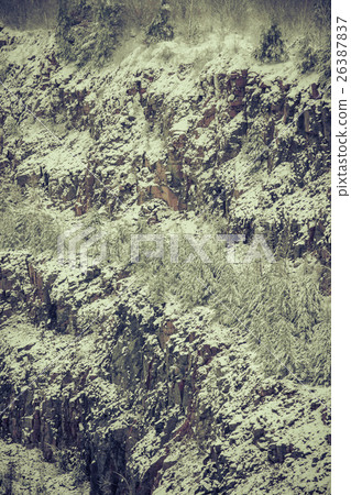 snow-covered slopes of the granite quarry 26387837