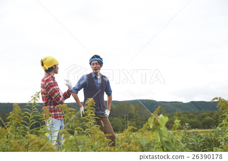 Friends enjoying country life 26390178