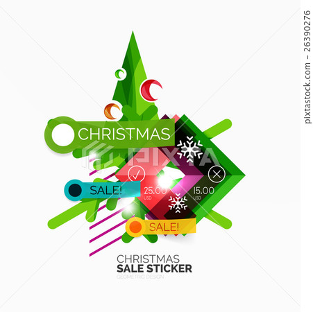 Paper Christmas and New Year banner 26390276