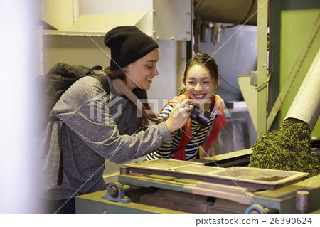 Foreign women and Japanese women who visit the tea factory 26390624