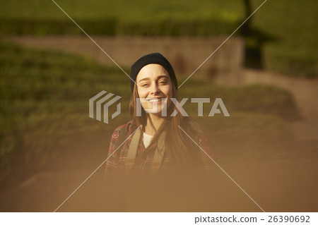 Japanese Tea Field and Foreign Women Portrait 26390692