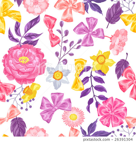 Seamless pattern with decorative delicate flowers 26391304