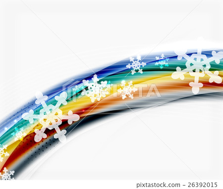 Snowflakes on wave line, Christmas and New Year 26392015