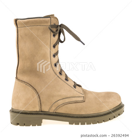 high combat boot isolated on white background. high combat boot isolated on white background. 26392494