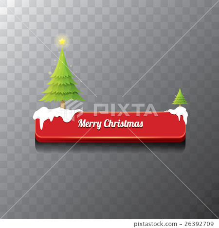 Christmas vector red button with christmas tree 26392709