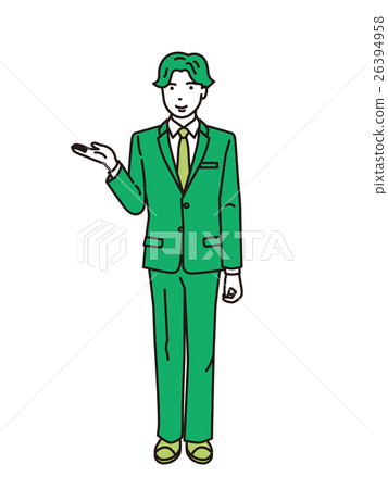 Male employee who points to the right 26394958