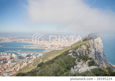 view of gibraltar peninsula bay in Spain view of gibraltar peninsula bay in Spain 26395224