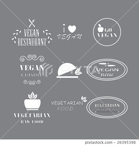 Set of labels company vegan vegetarian healthy 26395398