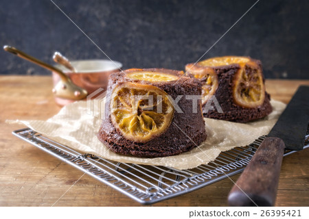 Orange Torte on old wooden Board Orange Torte on old wooden Board 26395421