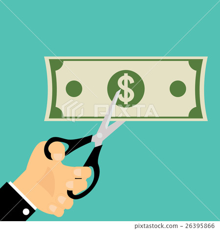 Businessman cutting money. Business c 26395866