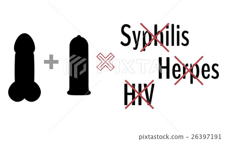 black silhouette of penis and condom black silhouette of penis and condom 26397191
