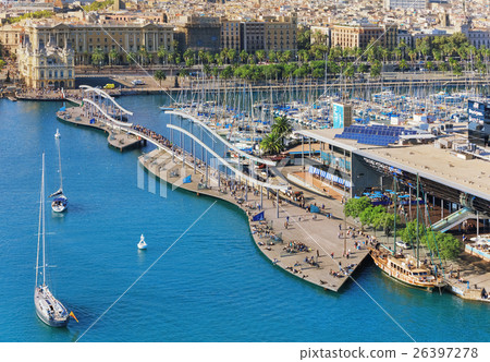 Aerial panorama of Barceloneta 26397278