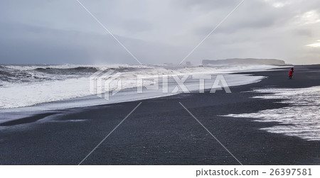 Most beautiful black sands beach of Vik - Iceland 26397581