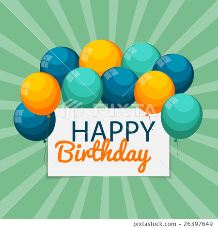 Color Glossy Happy Birthday Balloons Banner Color Glossy Happy Birthday Balloons Banner 26397649