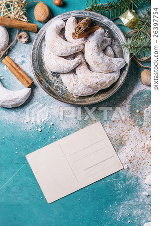 Christmas cookies crescent with holiday decoration Christmas cookies crescent with holiday decoration 26397754