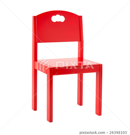Wooden red chair for children isolated on white Wooden red chair for children isolated on white 26398103