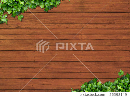 Background material (wood grain and ivy) Background material (wood grain and ivy) 26398149
