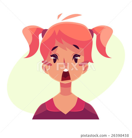 Teen girl face, surprised facial expression 26398438