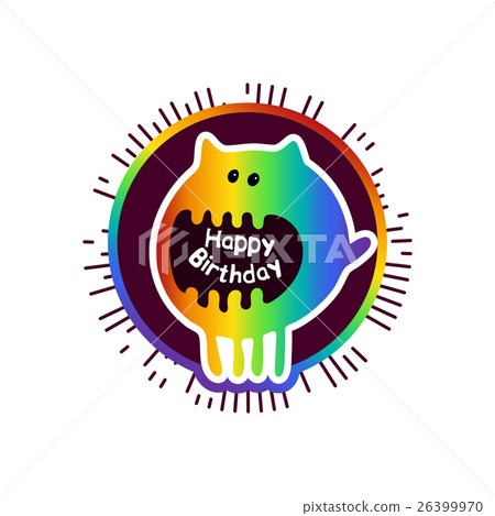 Hand drawn vector poster with cute little monster 26399970