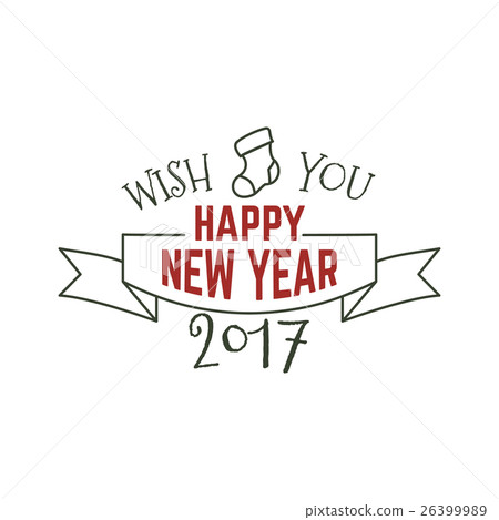 Happy New Year typography wish sign. Vector Happy New Year typography wish sign. Vector 26399989
