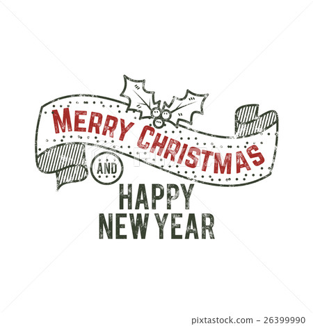 Merry Christmas and happy New Year typography wish Merry Christmas and happy New Year typography wish 26399990
