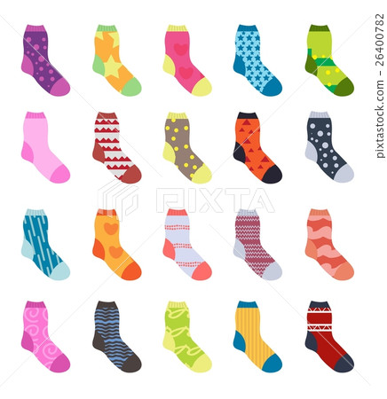 Sock set icons. Socks collection, flat design 26400782