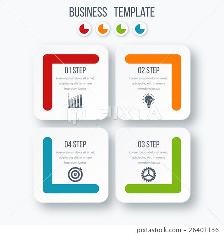Infographics template four options with square Infographics template four options with square 26401136