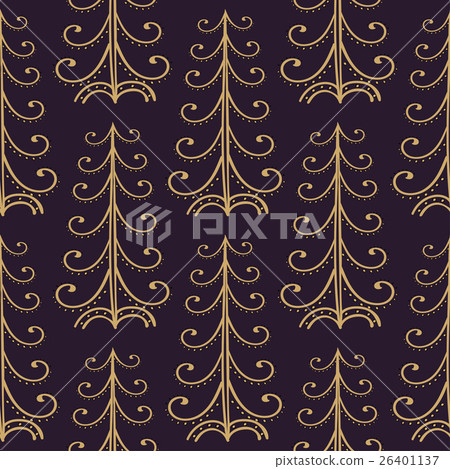Christmas trees vintage seamless pattern. Christmas trees vintage seamless pattern. 26401137