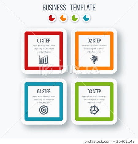 Infographics template four options with square Infographics template four options with square 26401142