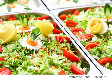 salad bar with vegetables in the restaurant salad bar with vegetables in the restaurant 26401358
