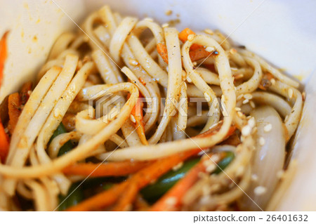 Asian fast food. fryed noodles in open take away Asian fast food. fryed noodles in open take away 26401632