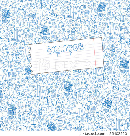 Winteer doodle elements pattern background,paper 26402320