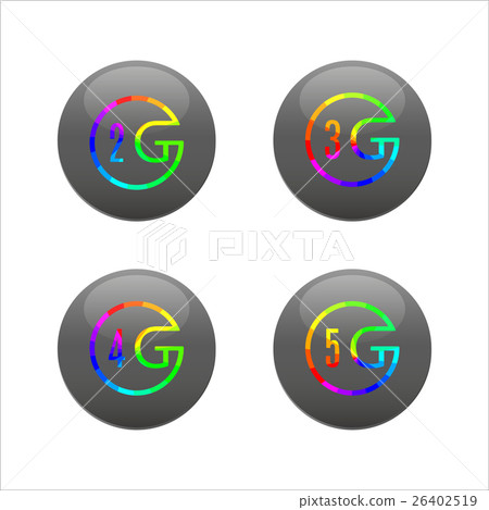 Icon of different generations mobile communication Icon of different generations mobile communication 26402519