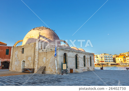 morning view of old harbor in Chania, Greece 26402730