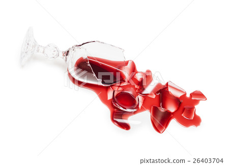 Broken glass of wine 26403704