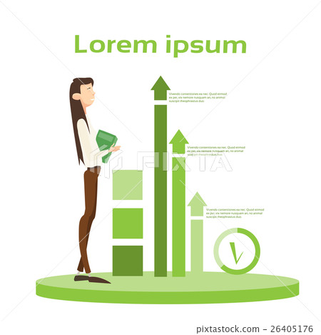 Business Woman Hold Paper Document Contract Business Woman Hold Paper Document Contract 26405176