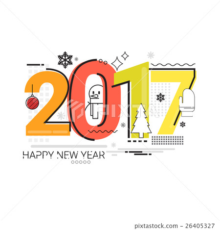 Merry Christmas Happy New Year Simple Line Sketch Merry Christmas Happy New Year Simple Line Sketch 26405327